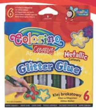 Набор клея с блестками Metallik 6 цветов Colorino Kids