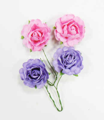 Набор украшений бумажных Цветы розы 35ммх4шт