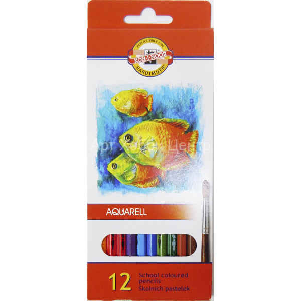 Набор карандашей акварельных Рыбки 12 цветов KOH-I-NOOR