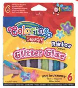 Набор клея с блестками Rainbow 6 цветов Colorino Kids