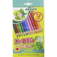 Набор карандашей цветных с толстым стержнем X-Big Delta 12 цветов JOLLY