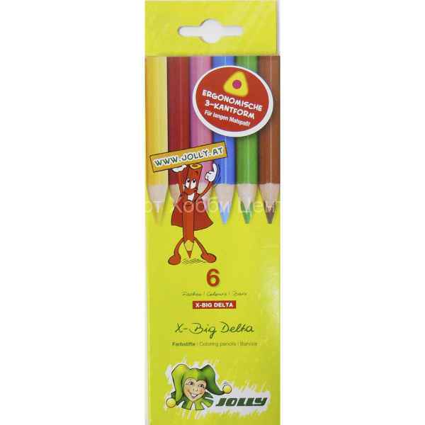 Набор карандашей цветных с толстым стержнем X-Big Delta 6 цветов JOLLY