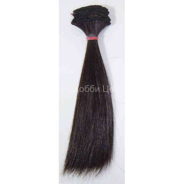 Волосы для кукол трессы прямые Элит В-45см L-15см 2шт цвет темно-кори Magic4Toys