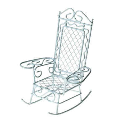Кресло-качалка металлическое мини 8.5х7.5х10см белое