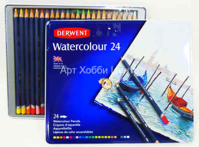 Набор карандашей акварельных WaterColour 24 цвета в металле Derwent