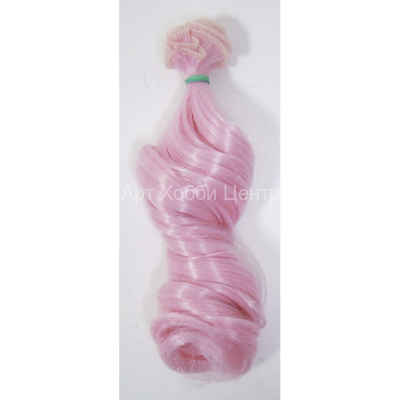 Волосы для кукол трессы кудри Элит В-45см L-22см 2шт цвет розовый Magic4Toys