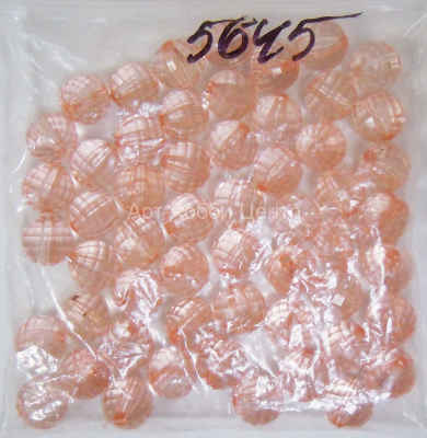 Бусины акриловые прозрачные,круглые,граненые,розовые d-12мм 50г