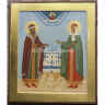 Икона Петр и Феврония 31х27см с ковчегом