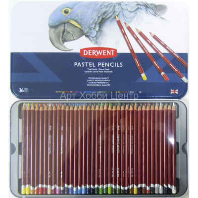 Набор карандашей пастельных 36 цветов в металлическом пенале DERWENT