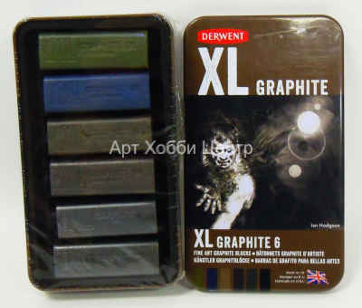 Набор графита DERWENT XL Graphite 6 цветов в металлической коробке