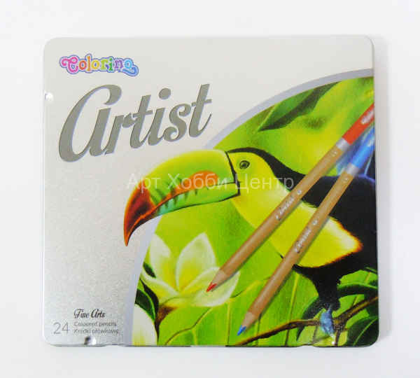 Набор карандашей цветных  Artist 24 цвета Colorino в металлической коробке