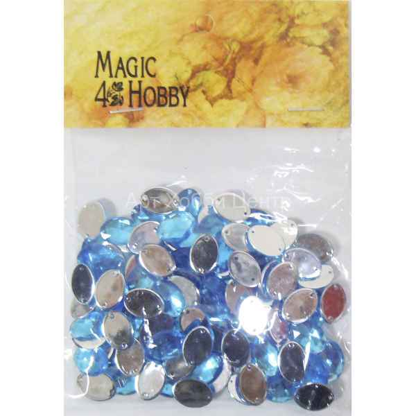 Стразы пришивные №11 100шт голубые Magic Hobby