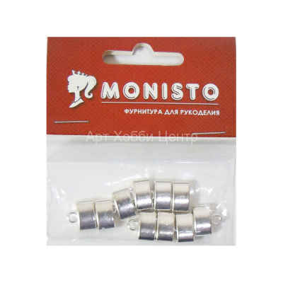 Концевики для шнура 10х11,5х5мм серебро 10шт Monisto