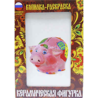 Заготовка керамическая копилка Свинка Дуся Ракета