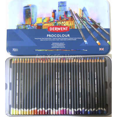 Набор карандашей цветных Procolour 72 цвета в металлической коробке DERWENT
