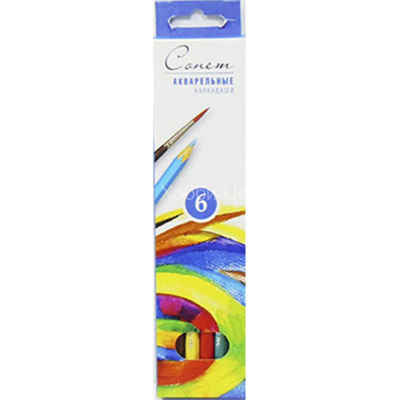 Набор карандашей акварельных 6 цветов Сонет