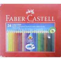 Набор карандашей цветных водоразмываемых Grip 24шт в металле Faber-Castell