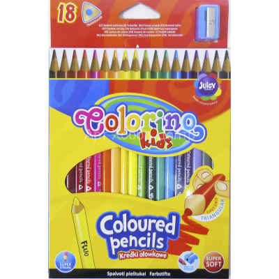 Набор карандашей цветных трехгранных 18 цветов +точилка Colorino
