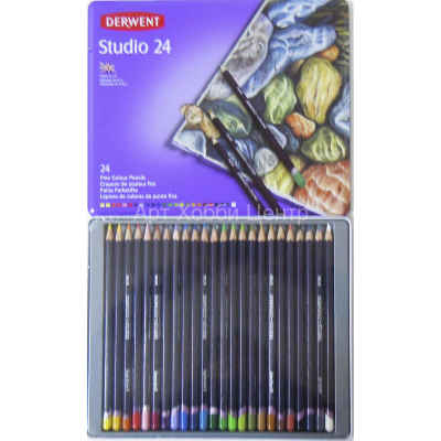 Набор карандашей цветных Studio 24 цвета металлической коробке DERWENT