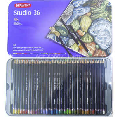 Набор карандашей цветных Studio 36 цветов в металлической коробке DERWENT