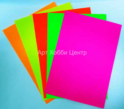 Набор картона цветного 5 цветов 5 листов гофрированный флуоресцентный Brauberg