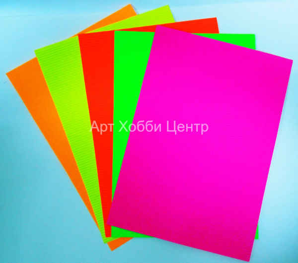 Набор картона цветного 5 цветов 5 листов гофрированный флуоресцентный Brauberg