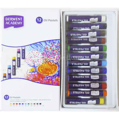 Набор пастели масляной Academy 12 цветов в картонной коробке DERWENT