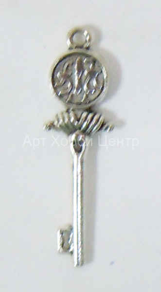 Подвеска металлическая Ключ 43х13х4мм античное серебро 1шт