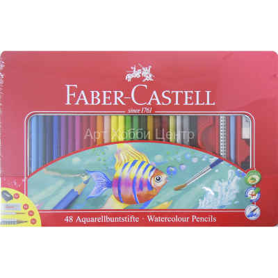 Набор карандашей акварельных Рыбки 48 цветов в металле Faber-Castell