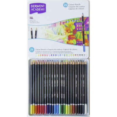 Набор карандашей цветных Academy 24 цвета в металлической коробке DERWENT