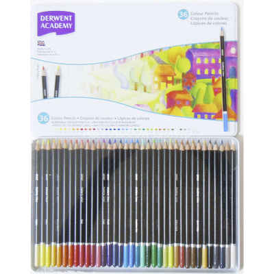 Набор карандашей цветных Academy 36 цветов в металлической коробке DERWENT