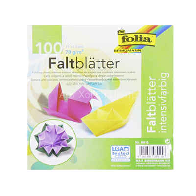 Бумага цветная для оригами 15х15см 10 цветов 100л Folia