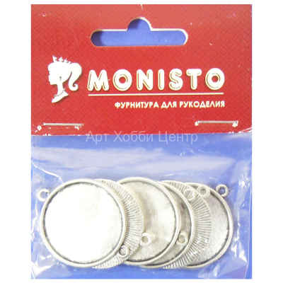 Набор коннекторов металлических 34х28х2мм античное серебро 5шт Monisto