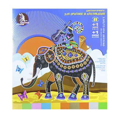 Бумага цветная для оригами 30х30см 10л 10 цветов Африканское путешествие