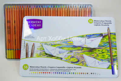 Набор карандашей акварельных Academy 36 цветов DERWENT