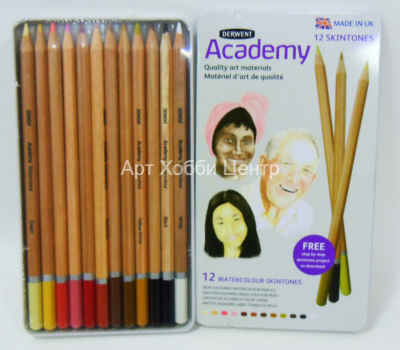 Набор карандашей акварельных Academy Рисуем лицо 12 цветов DERWENT