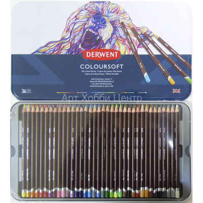 Набор карандашей цветных Coloursoft 36 цветов в металле Derwent