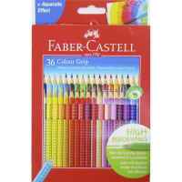 Набор карандашей цветных водорастворимых Grip 36шт 2 ряда по 18 цветов Faber
