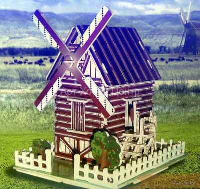 Сборная модель Ветряная мельница цветная