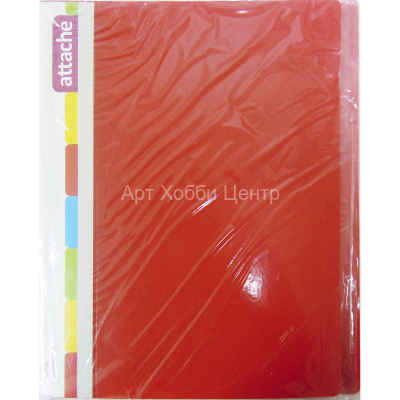 Папка пластиковая А4 с зажимом красная Attache