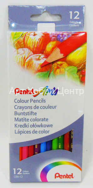 Набор карандашей цветных 12 цветов Pentel